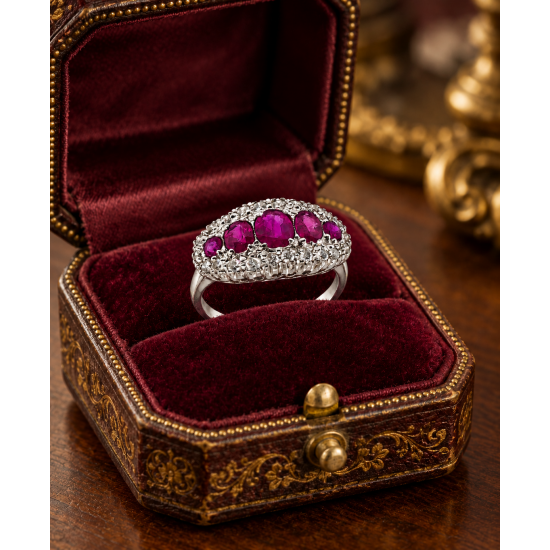 Pre Owned 18ct White Gold Ruby and Diamond Ring ZC201